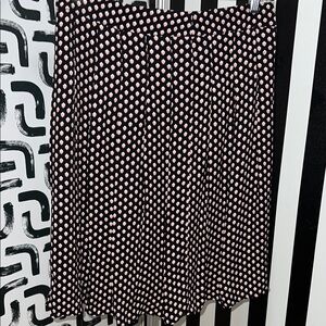Talbots Black and White Patterned Midi Skirt